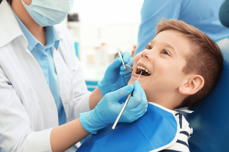 Kid at the dentist