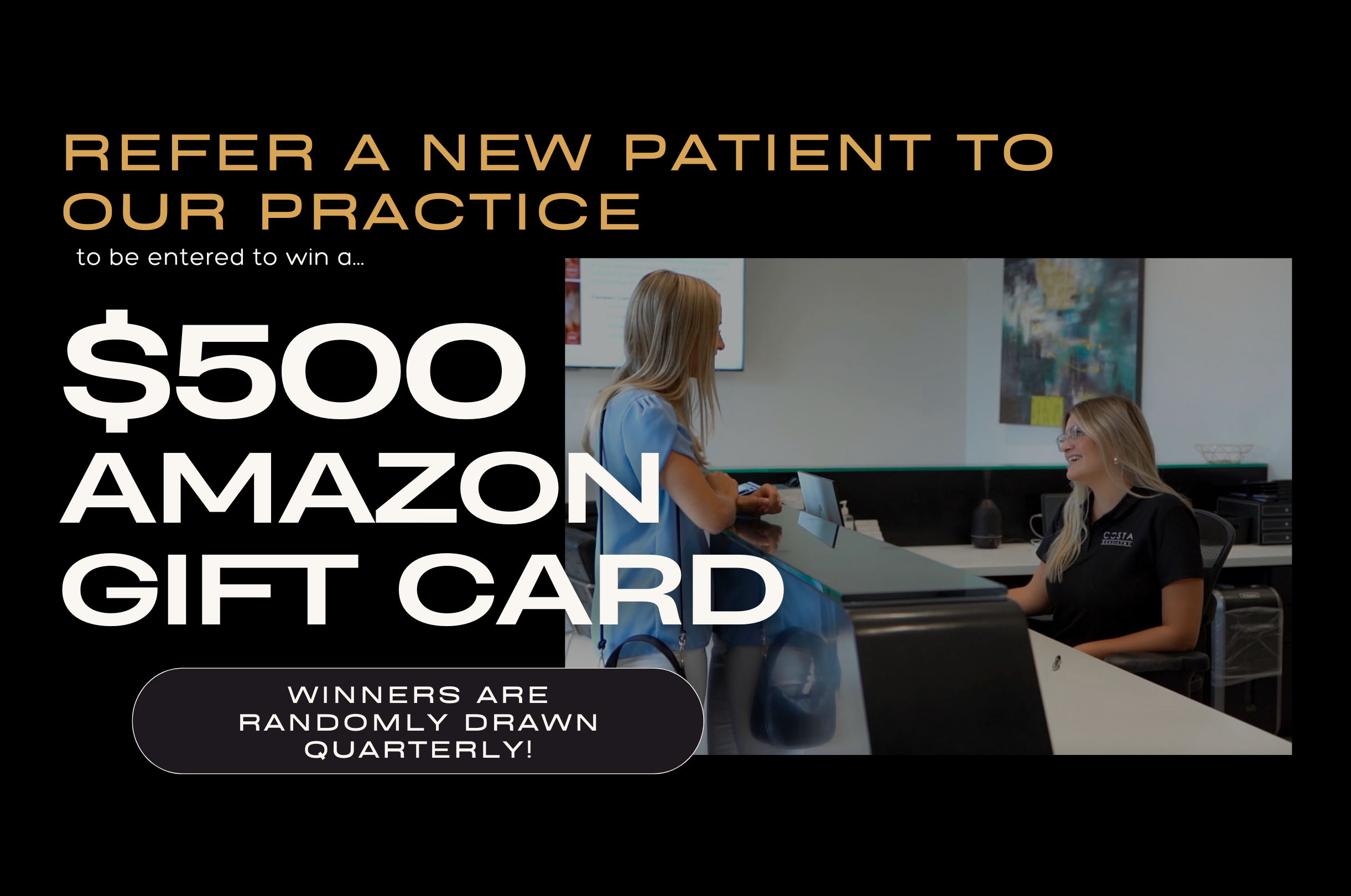 referral contest graphic for $500 gift card
